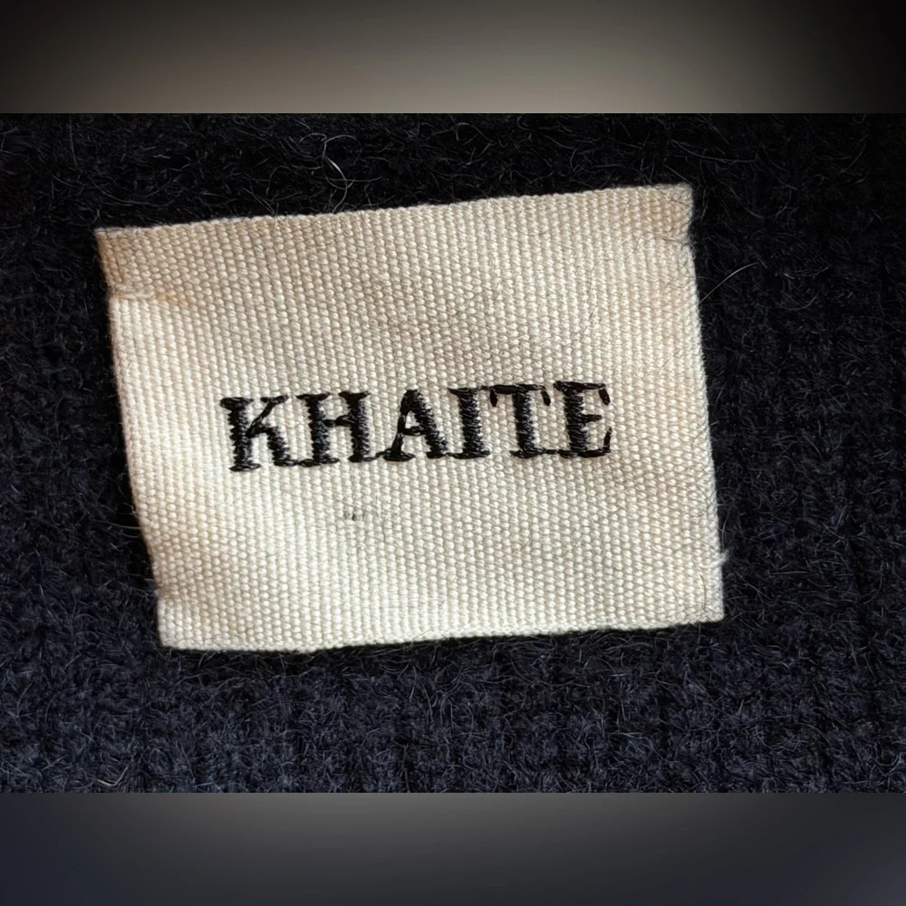 $2200 KHAITE Scarlet Cashmere Cardigan in Black - Size L - Picture 10 of 13